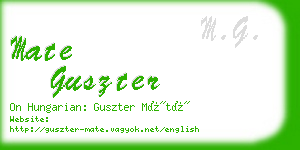 mate guszter business card